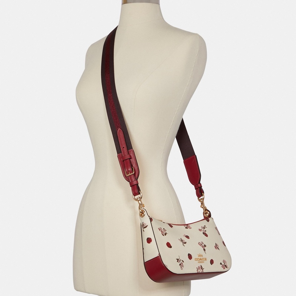 NWT💃Coach Jes Baguette Crossbody Bag With Ladybug Floral Print - Picture 4 of 12